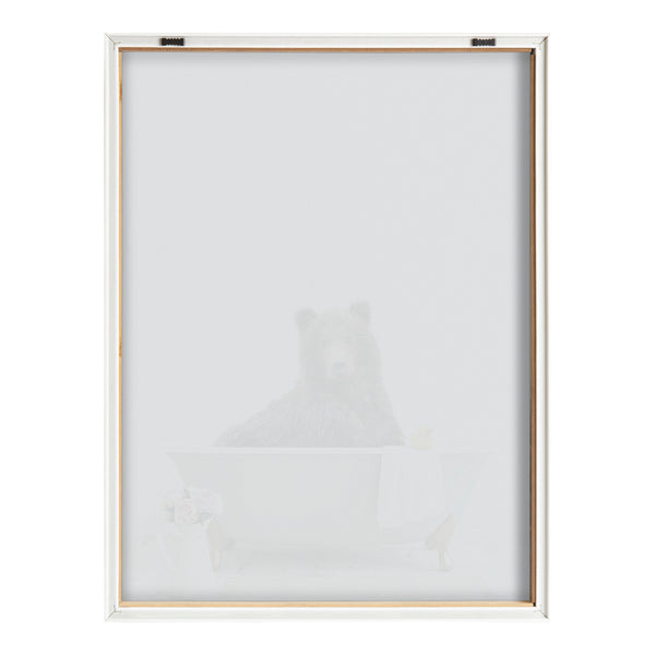 Kate & Laurel Blake Bear Cottage Bathroom Framed Printed Glass By Amy Peterson Art Studio