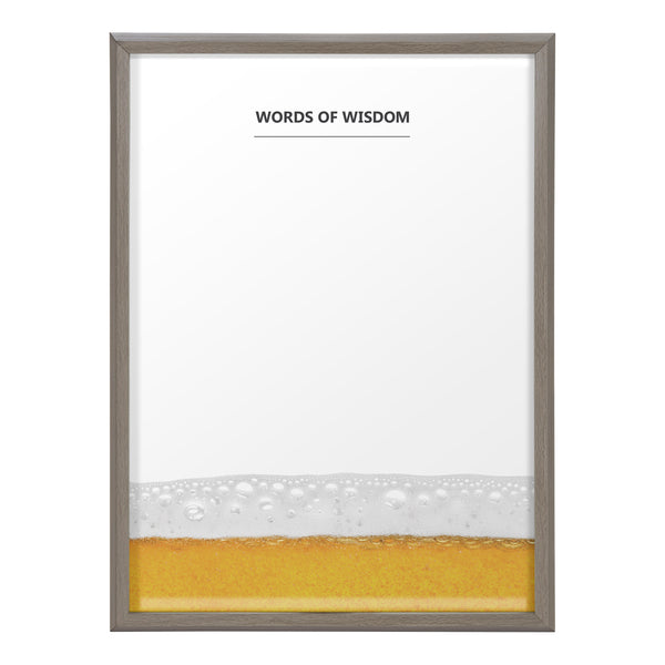 Kate & Laurel Blake Beer Words Of Wisdom Dry Erase Framed Printed Glass By The Creative Bunch Studio