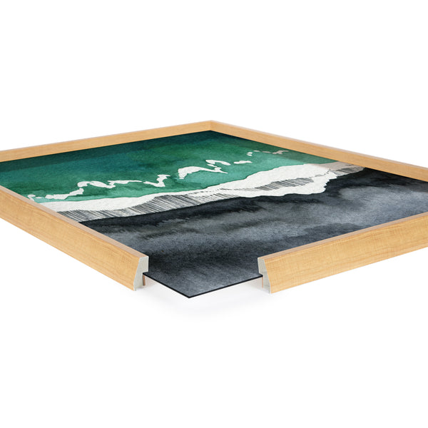 Kate & Laurel Blake Black Sands Dream Framed Printed Glass By Janet Meinke-Lau