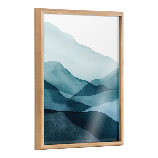 Kate & Laurel Blake Blue Mountain Range Framed Printed Glass By Amy Lighthall