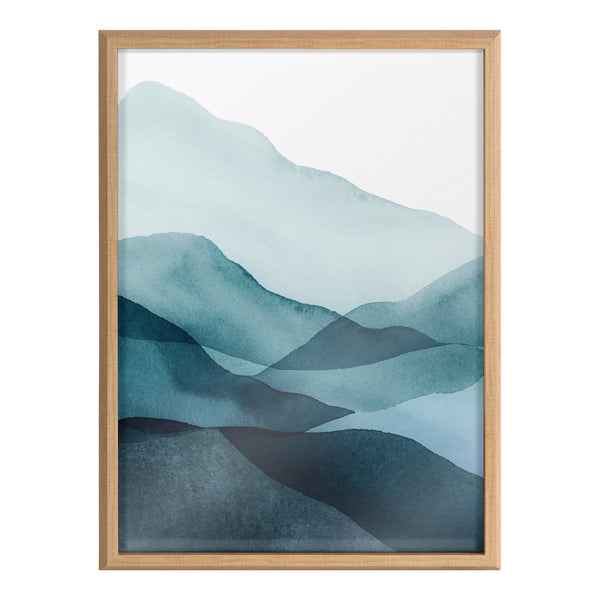 Kate & Laurel Blake Blue Mountain Range Framed Printed Glass By Amy Lighthall