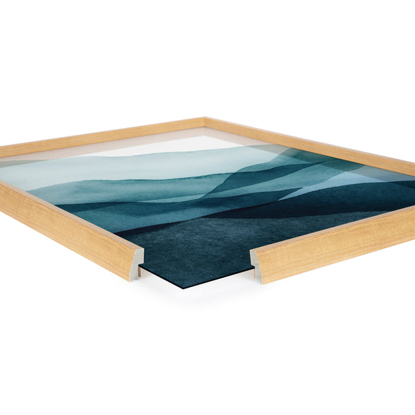 Kate & Laurel Blake Blue Mountain Range Framed Printed Glass By Amy Lighthall