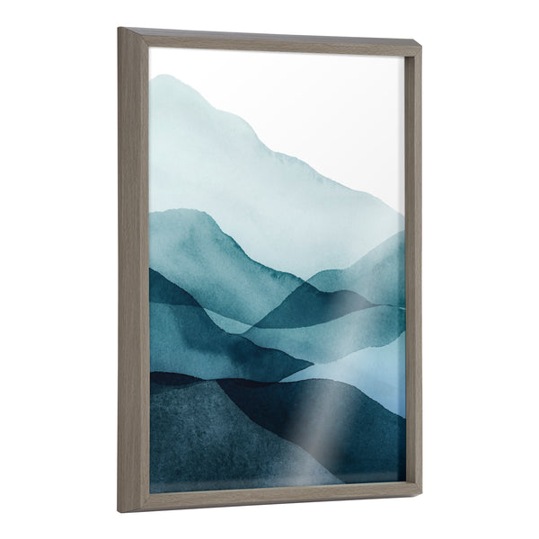 kate & laurel Blake Blue Mountain Range Framed Printed Glass by Amy Lighthall