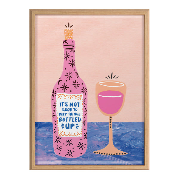 Kate & Laurel Blake Bottled Up Framed Printed Glass By Cat Coquillette