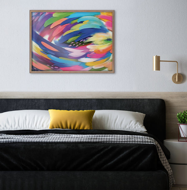 Kate & Laurel Blake Bright Brush Strokes Framed Printed Art By Jessi Raulet Of Ettavee