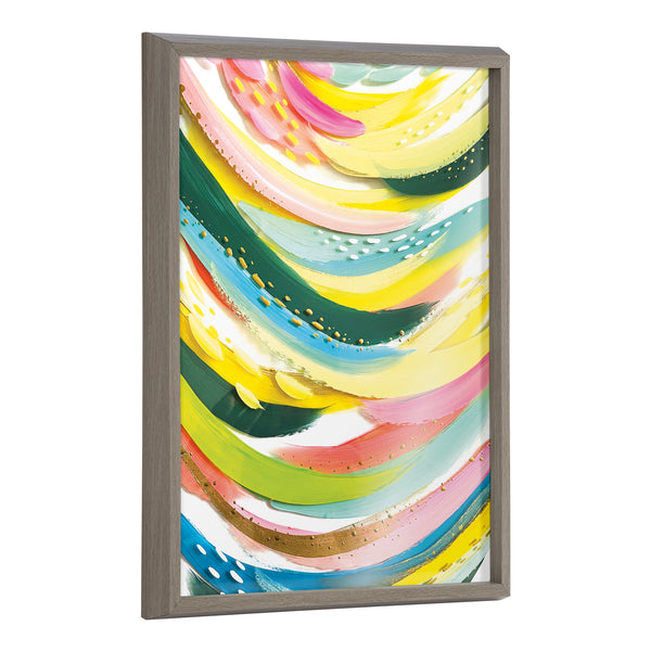kate & laurel Blake Brushstroke 120 Framed Printed Glass by Jessi Raulet of Ettavee
