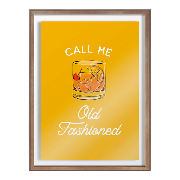 Kate & Laurel Blake Call Me Old Fashioned Yellow Framed Printed Glass By The Creative Bunch Studio