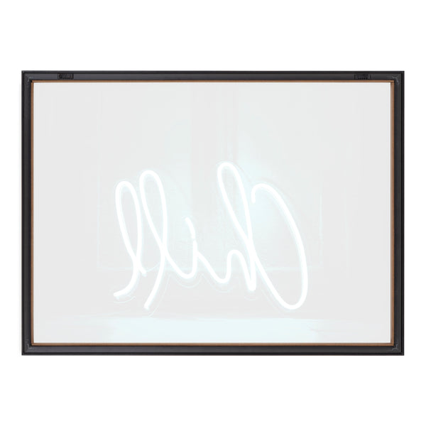 Kate & Laurel Blake Chill Neon Sign Framed Printed Glass By The Creative Bunch Studio