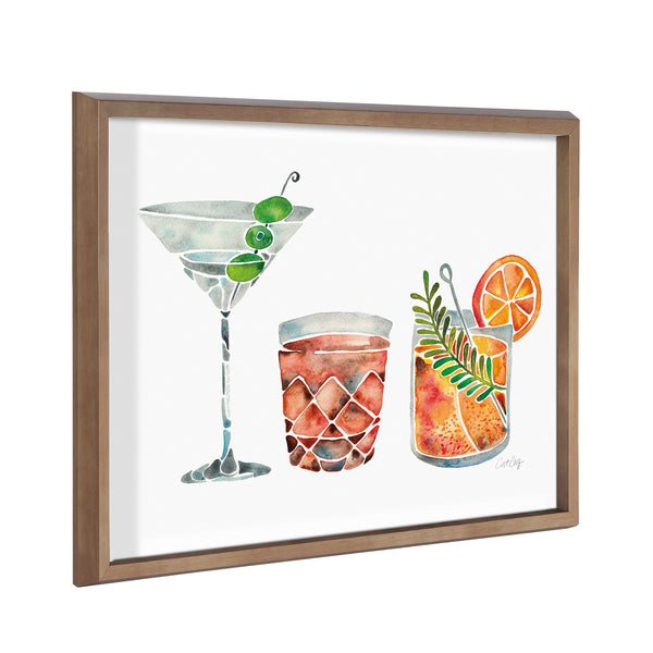 kate & laurel Blake Classic Cocktails Framed Printed Glass by Cat Coquillette