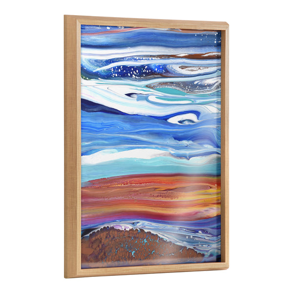 kate & laurel Blake Coastal Currents Framed Printed Art by Xizhou Xie