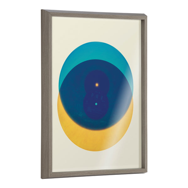 kate & laurel Blake Colorful Records Blue Yellow Framed Printed Glass by Emiko and Mark Franzen of F2Images