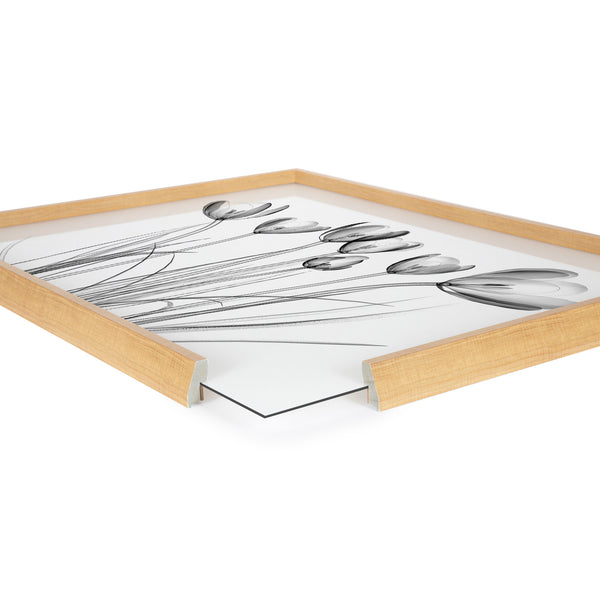 Kate & Laurel Blake Crocus X Ray Floral BW Framed Printed Art By The Creative Bunch Studio