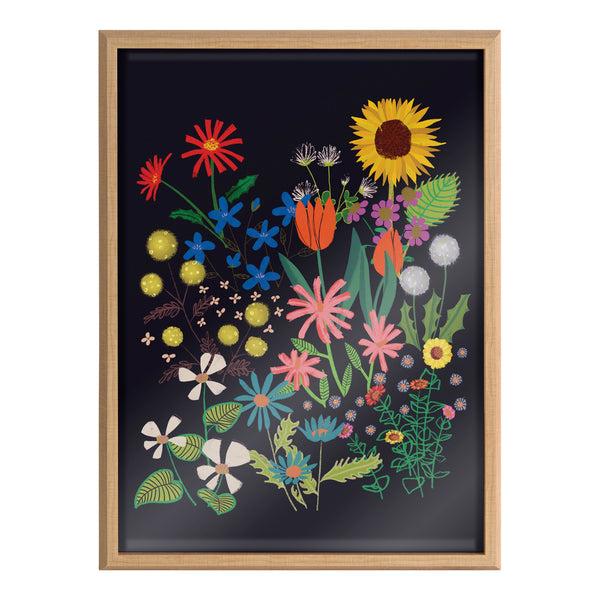 Kate & Laurel Blake Dark Flora Framed Printed Glass By Hannah Beisang