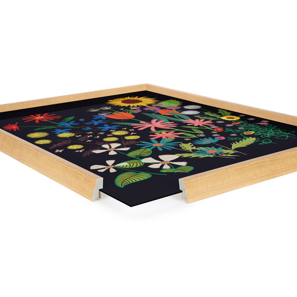 Kate & Laurel Blake Dark Flora Framed Printed Glass By Hannah Beisang