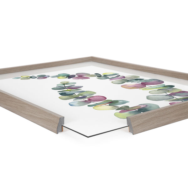 Kate & Laurel Blake Eucalyptus 2 Branches Framed Printed Glass By Emily Marie Watercolors