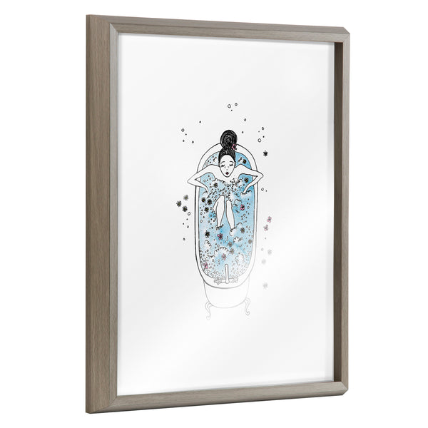 Kate & Laurel Blake Girl In A Bath Framed Printed Glass By Viola Kreczmer