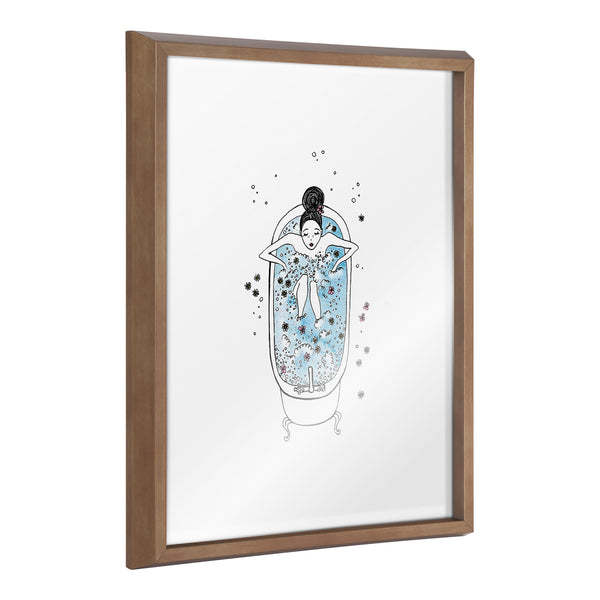 kate & laurel Blake Girl in a Bath Framed Printed Glass by Viola Kreczmer