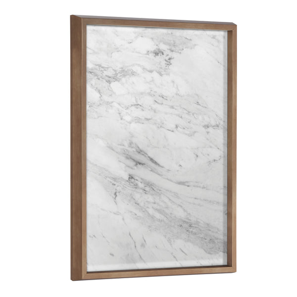 kate & laurel Blake Gray Marble Framed Printed Glass by The Creative Bunch Studio