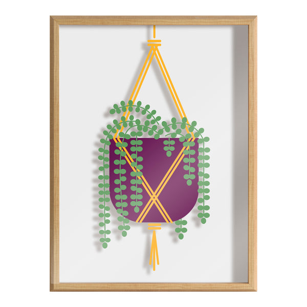 Kate & Laurel Blake Hanging Plant Framed Printed Glass By Amber Leaders Designs