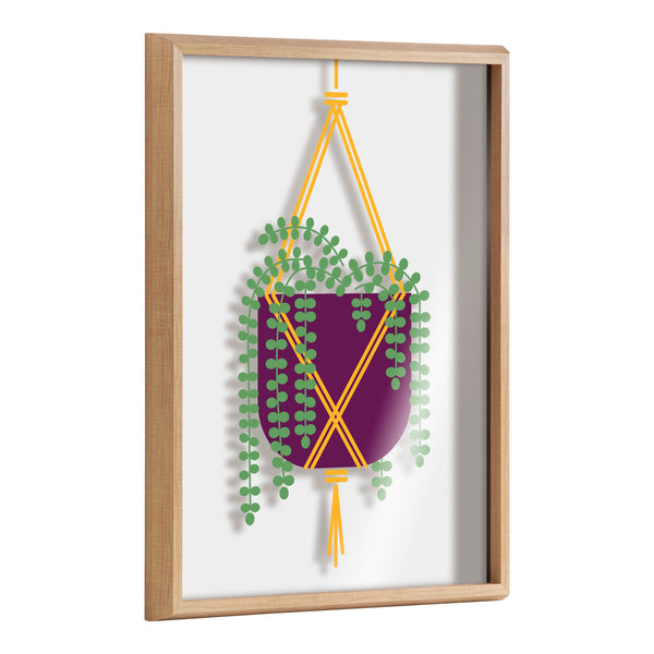 kate & laurel Blake Hanging Plant Framed Printed Glass by Amber Leaders Designs