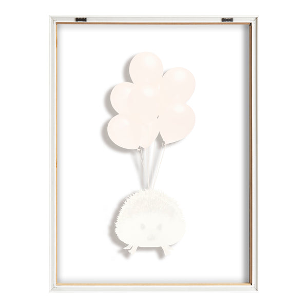 Kate & Laurel Blake Hedgehog Balloons Framed Printed Glass By Amy Peterson Art Studio
