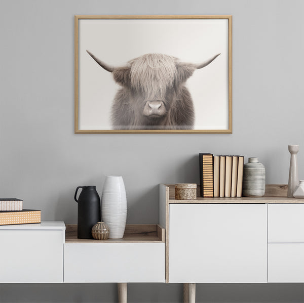 Kate & Laurel Blake Hey Dude Highland Cow Color Framed Printed Art By The Creative Bunch Studio