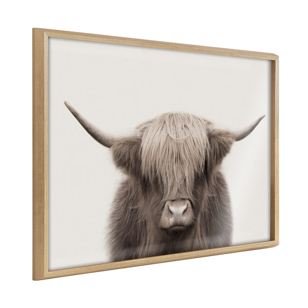 kate & laurel Blake Hey Dude Highland Cow Color Framed Printed Art by The Creative Bunch Studio