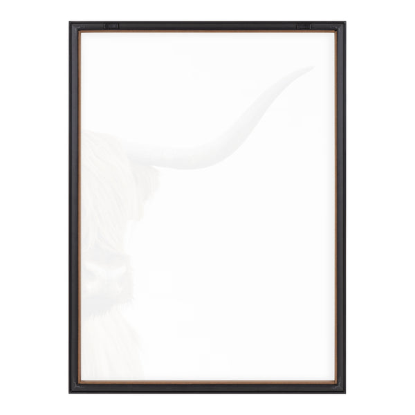 Kate & Laurel Blake Highland Cow Portrait Close Crop Vertical Framed Printed Glass By The Creative Bunch Studio