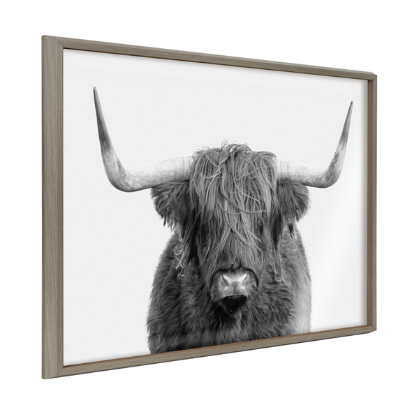 kate & laurel Blake Highland Cow Portrait Framed Printed Art by Amy Peterson Art Studio