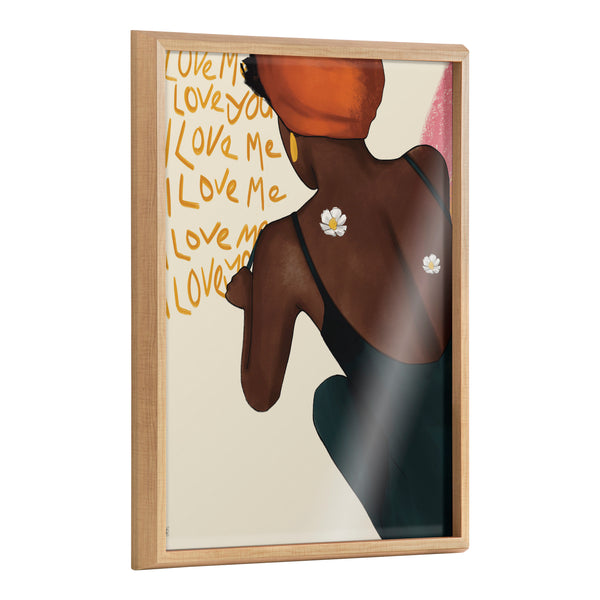 kate & laurel Blake I Love Me I Love You Framed Printed Glass by Mary Joak