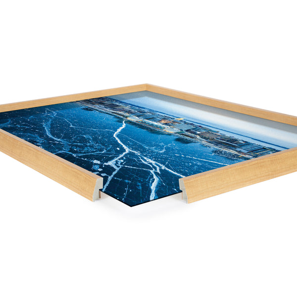 Kate & Laurel Blake Icy Veins Of Winter-Madison Wisconsin Framed Printed Glass By Pete Olsen