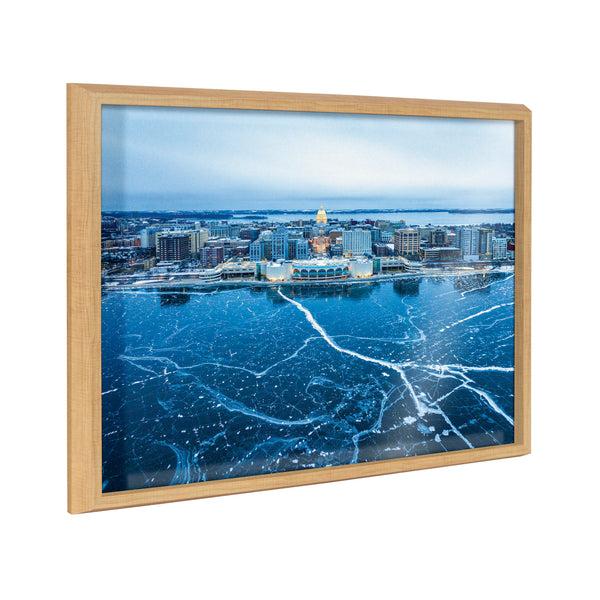 kate & laurel Blake Icy Veins of Winter-Madison Wisconsin Framed Printed Glass by Pete Olsen