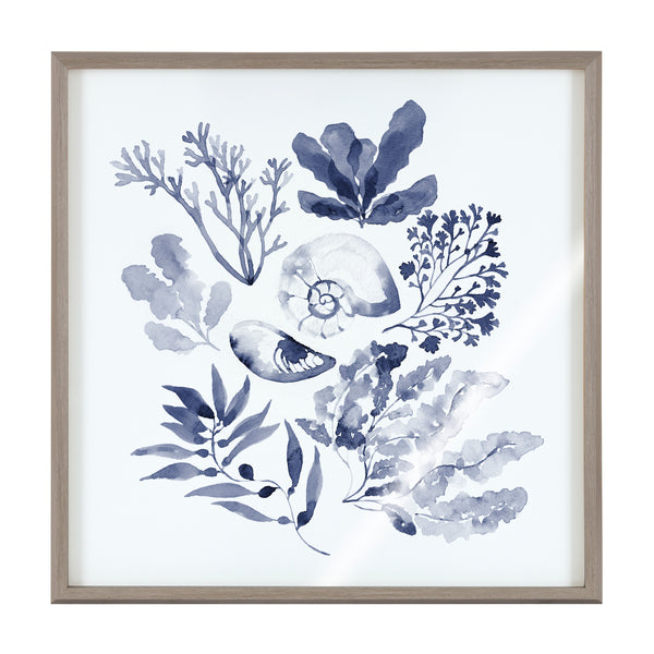 Kate & Laurel Blake Indigo Shells Framed Printed Acrylic By Sara Berrenson