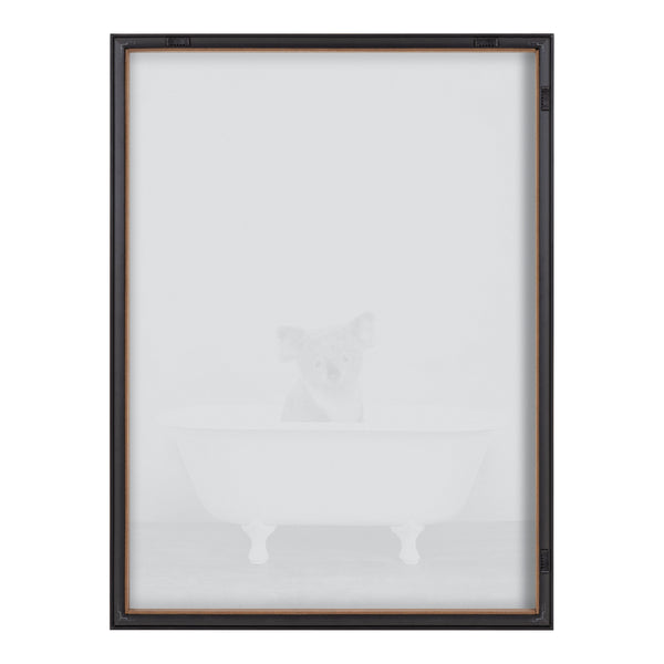 Kate & Laurel Blake Koala In Bathtub Black And White Framed Printed Glass By Amy Peterson