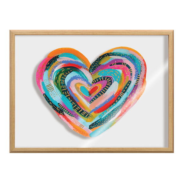 Kate & Laurel Blake Labyrinth Heart Framed Printed Glass By Jessi Raulet Of Ettavee