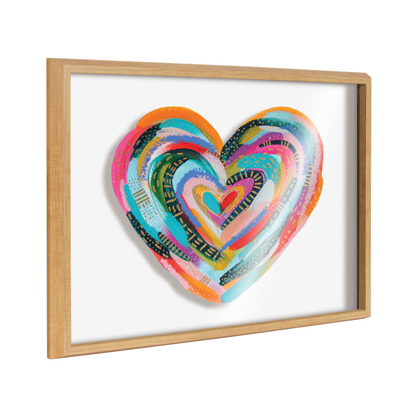 kate & laurel Blake Labyrinth Heart Framed Printed Glass by Jessi Raulet of Ettavee