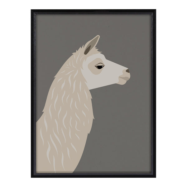 Kate & Laurel Blake Llama Larry Framed Printed Wood By Rocket Jack