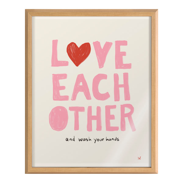 Kate & Laurel Blake Love Each Other Framed Printed Glass By Kelly Knaga
