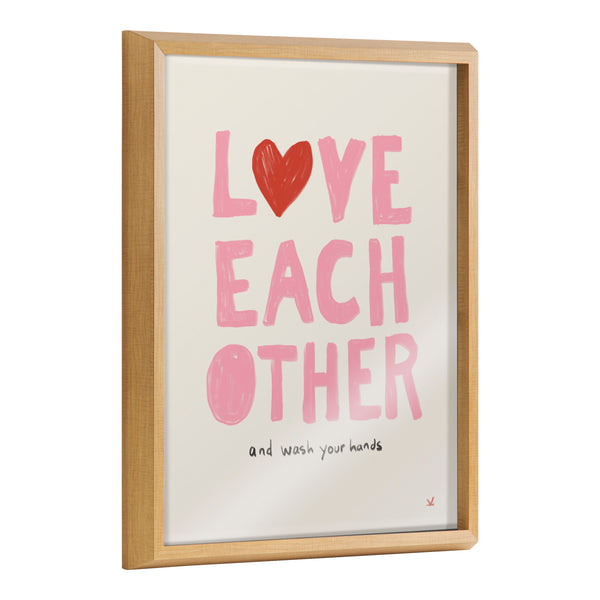 kate & laurel Blake Love Each Other Framed Printed Glass by Kelly Knaga