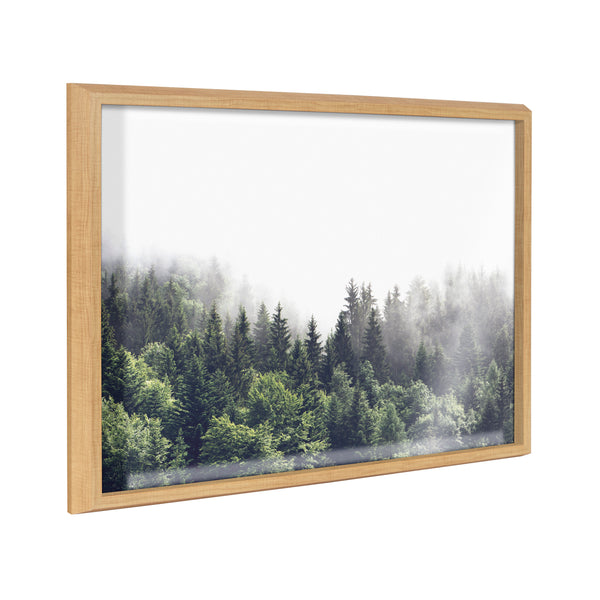 Kate & Laurel Blake Lush Green Forest On A Foggy Day Framed Printed Glass By The Creative Bunch Studio