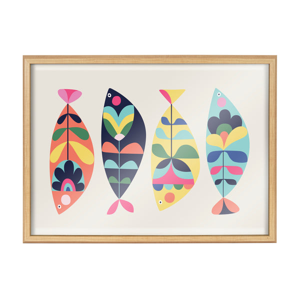 Kate & Laurel Blake MCM Fish Framed Printed Glass By Rachel Lee Of My Dream Wall