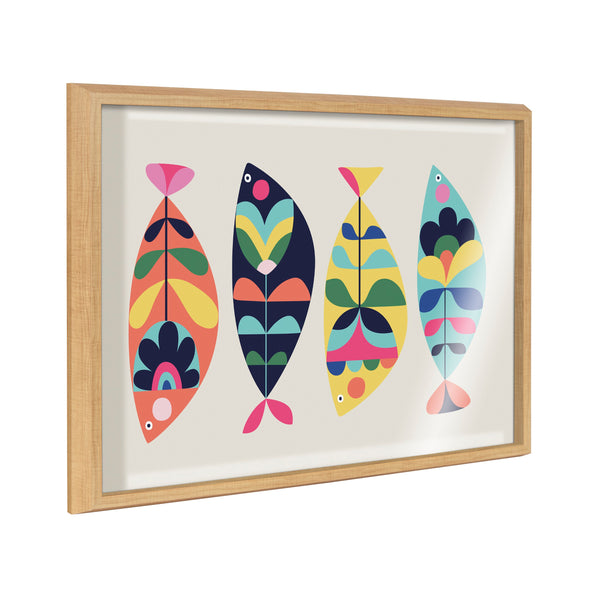 kate & laurel Blake MCM Fish Framed Printed Glass by Rachel Lee of My Dream Wall