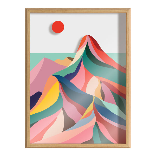 Kate & Laurel Blake MCM Mountains Framed Printed Glass By Rachel Lee Of My Dream Wall