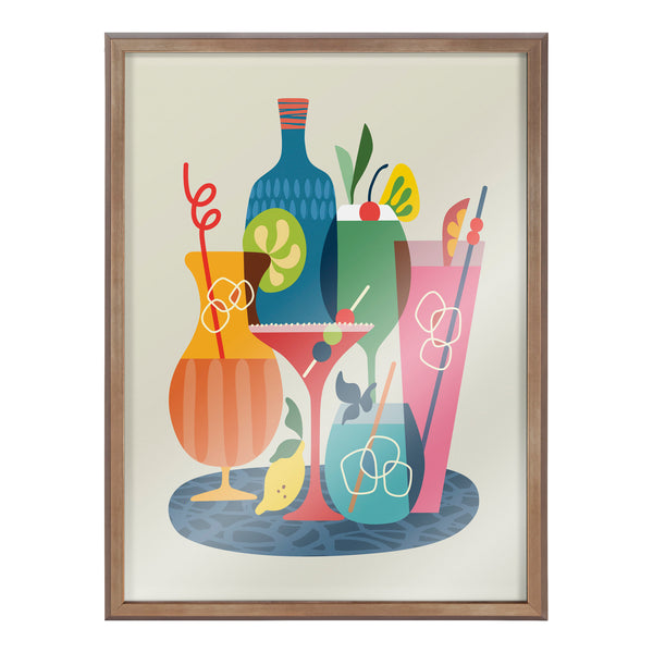 Kate & Laurel Blake Mid Century Modern Cocktails Framed Printed Glass By Rachel Lee Of My Dream Wall