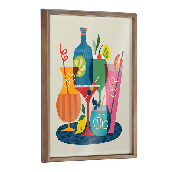 kate & laurel Blake Mid Century Modern Cocktails Framed Printed Glass by Rachel Lee of My Dream Wall