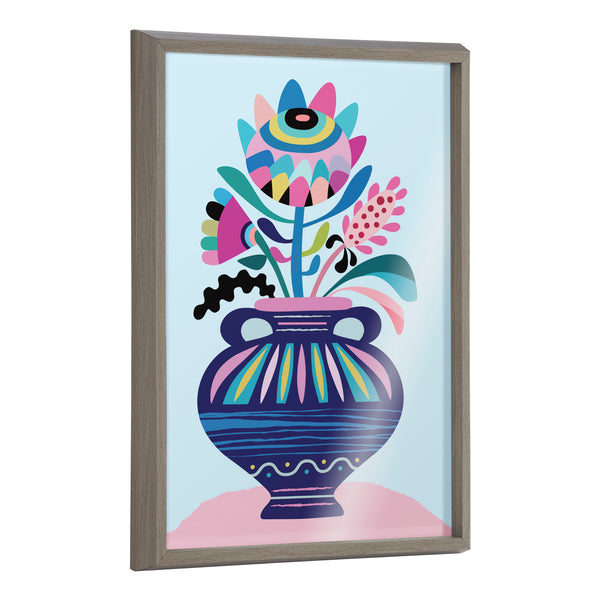 Kate & Laurel Blake Mid Century Modern Whimsical Floral Framed Printed Art By Rachel Lee Of My Dream Wall