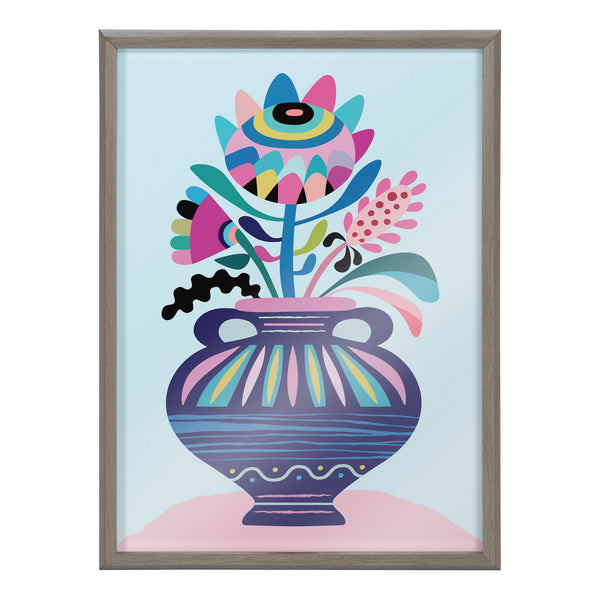 Kate & Laurel Blake Mid Century Modern Whimsical Floral Framed Printed Art By Rachel Lee Of My Dream Wall