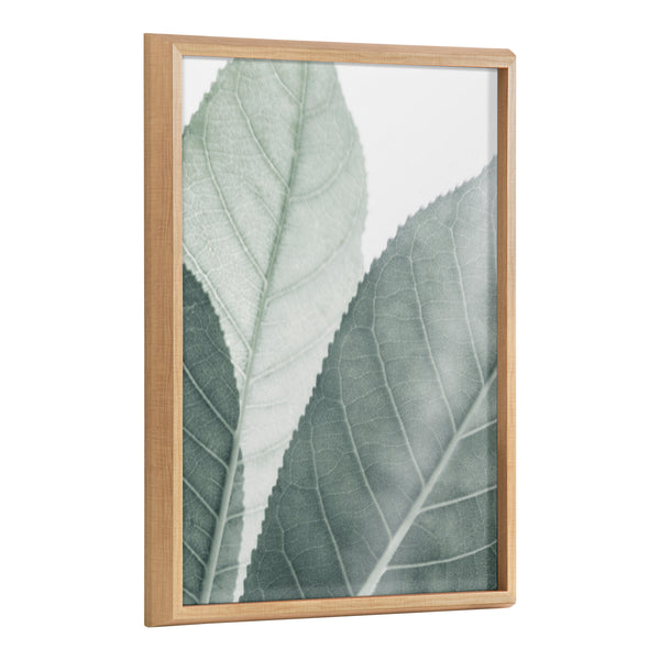 kate & laurel Blake Modern Green Leaf Botanical Framed Printed Glass by The Creative Bunch Studio