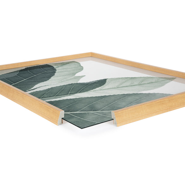 Kate & Laurel Blake Modern Green Leaf Botanical III Framed Printed Glass By The Creative Bunch Studio