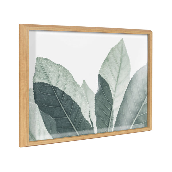 kate & laurel Blake Modern Green Leaf Botanical III Framed Printed Glass by The Creative Bunch Studio